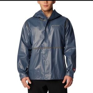 NWT Columbia OutDry Extreme HikeLite Shell Rain Jacket Blue WM0272-478 Mens XL